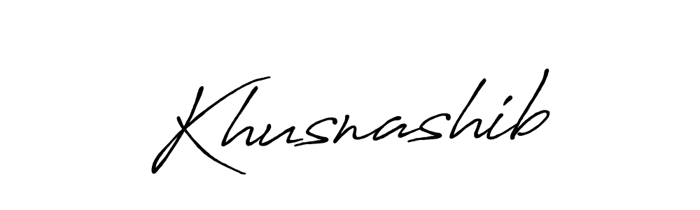Use a signature maker to create a handwritten signature online. With this signature software, you can design (Antro_Vectra_Bolder) your own signature for name Khusnashib. Khusnashib signature style 7 images and pictures png