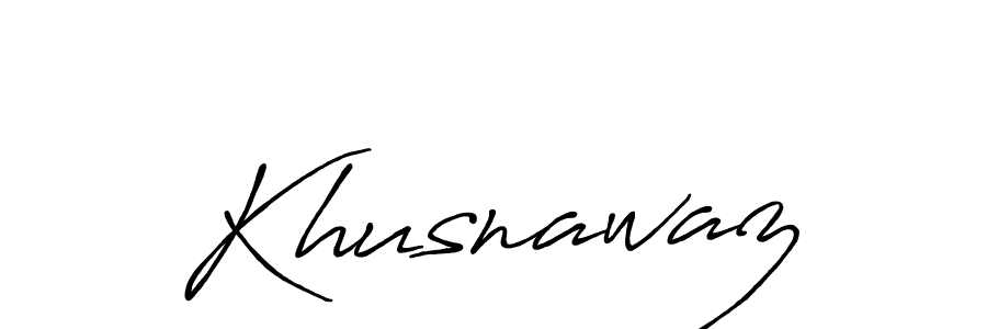 Use a signature maker to create a handwritten signature online. With this signature software, you can design (Antro_Vectra_Bolder) your own signature for name Khusnawaz. Khusnawaz signature style 7 images and pictures png