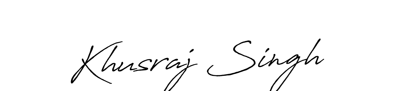 How to make Khusraj Singh name signature. Use Antro_Vectra_Bolder style for creating short signs online. This is the latest handwritten sign. Khusraj Singh signature style 7 images and pictures png