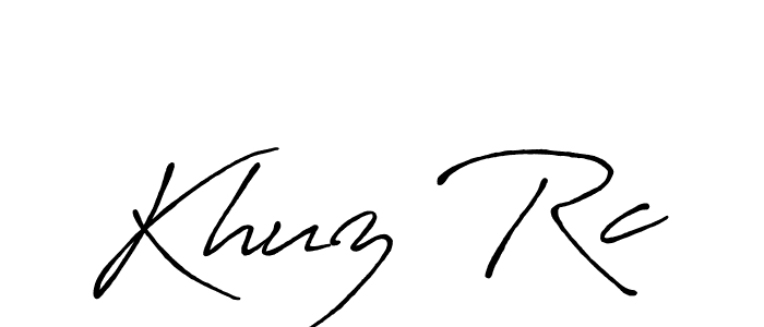 How to make Khuz Rc signature? Antro_Vectra_Bolder is a professional autograph style. Create handwritten signature for Khuz Rc name. Khuz Rc signature style 7 images and pictures png
