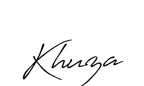 Use a signature maker to create a handwritten signature online. With this signature software, you can design (Antro_Vectra_Bolder) your own signature for name Khuza. Khuza signature style 7 images and pictures png