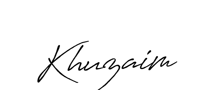 Design your own signature with our free online signature maker. With this signature software, you can create a handwritten (Antro_Vectra_Bolder) signature for name Khuzaim. Khuzaim signature style 7 images and pictures png