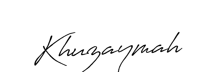 The best way (Antro_Vectra_Bolder) to make a short signature is to pick only two or three words in your name. The name Khuzaymah include a total of six letters. For converting this name. Khuzaymah signature style 7 images and pictures png