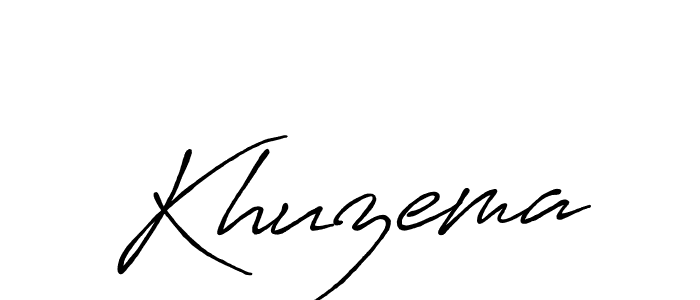 Make a beautiful signature design for name Khuzema. With this signature (Antro_Vectra_Bolder) style, you can create a handwritten signature for free. Khuzema signature style 7 images and pictures png