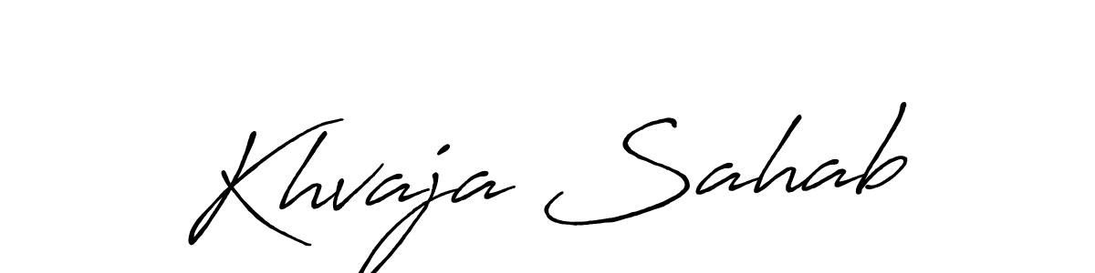 Khvaja Sahab stylish signature style. Best Handwritten Sign (Antro_Vectra_Bolder) for my name. Handwritten Signature Collection Ideas for my name Khvaja Sahab. Khvaja Sahab signature style 7 images and pictures png