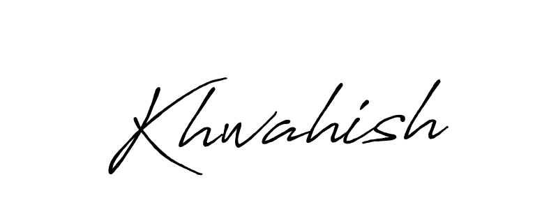 How to Draw Khwahish signature style? Antro_Vectra_Bolder is a latest design signature styles for name Khwahish. Khwahish signature style 7 images and pictures png