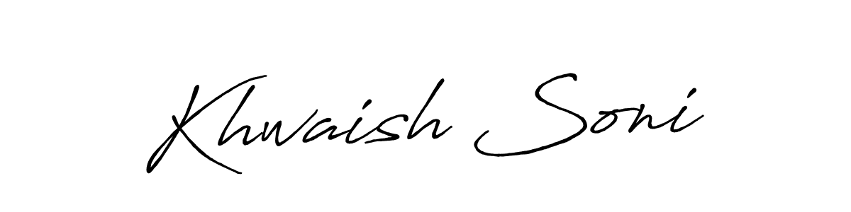 Make a beautiful signature design for name Khwaish Soni. With this signature (Antro_Vectra_Bolder) style, you can create a handwritten signature for free. Khwaish Soni signature style 7 images and pictures png