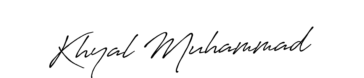 Also we have Khyal Muhammad name is the best signature style. Create professional handwritten signature collection using Antro_Vectra_Bolder autograph style. Khyal Muhammad signature style 7 images and pictures png