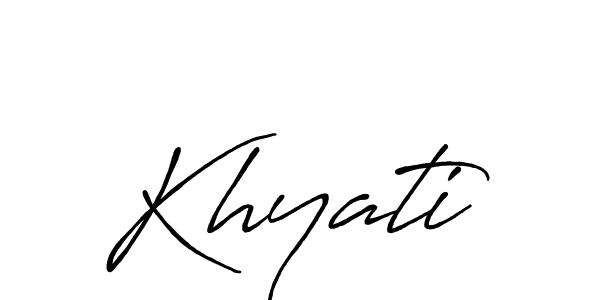 Khyati stylish signature style. Best Handwritten Sign (Antro_Vectra_Bolder) for my name. Handwritten Signature Collection Ideas for my name Khyati. Khyati signature style 7 images and pictures png