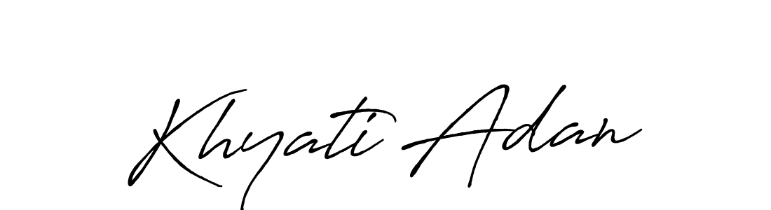 How to make Khyati Adan signature? Antro_Vectra_Bolder is a professional autograph style. Create handwritten signature for Khyati Adan name. Khyati Adan signature style 7 images and pictures png