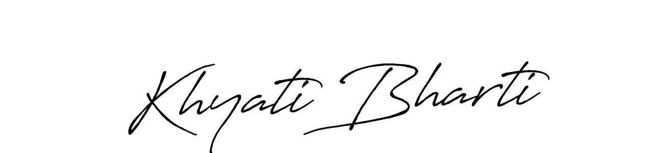 Make a short Khyati Bharti signature style. Manage your documents anywhere anytime using Antro_Vectra_Bolder. Create and add eSignatures, submit forms, share and send files easily. Khyati Bharti signature style 7 images and pictures png