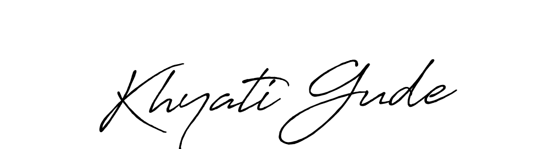 Also we have Khyati Gude name is the best signature style. Create professional handwritten signature collection using Antro_Vectra_Bolder autograph style. Khyati Gude signature style 7 images and pictures png