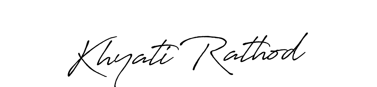 Design your own signature with our free online signature maker. With this signature software, you can create a handwritten (Antro_Vectra_Bolder) signature for name Khyati Rathod. Khyati Rathod signature style 7 images and pictures png