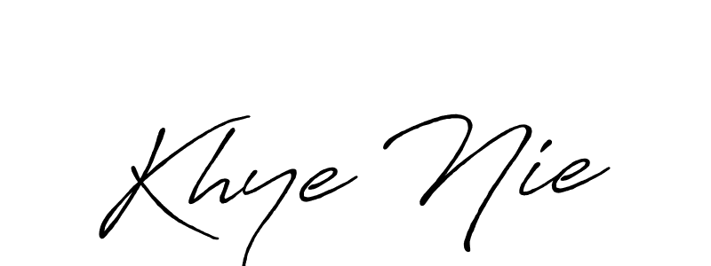 How to make Khye Nie name signature. Use Antro_Vectra_Bolder style for creating short signs online. This is the latest handwritten sign. Khye Nie signature style 7 images and pictures png
