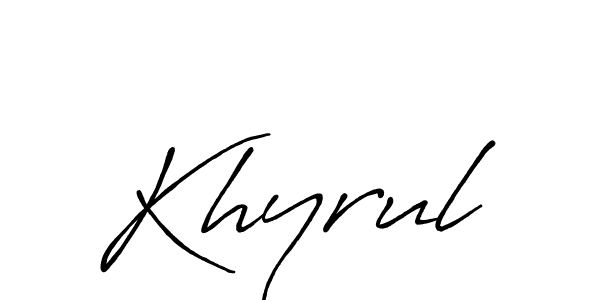 How to make Khyrul signature? Antro_Vectra_Bolder is a professional autograph style. Create handwritten signature for Khyrul name. Khyrul signature style 7 images and pictures png