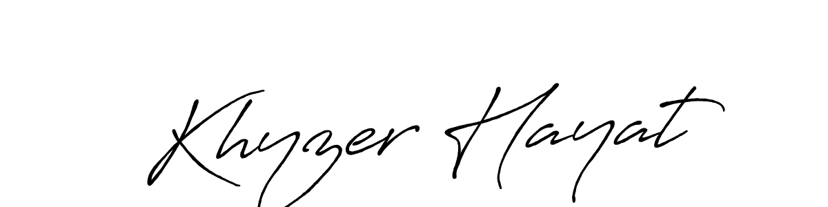 Make a beautiful signature design for name Khyzer Hayat. With this signature (Antro_Vectra_Bolder) style, you can create a handwritten signature for free. Khyzer Hayat signature style 7 images and pictures png