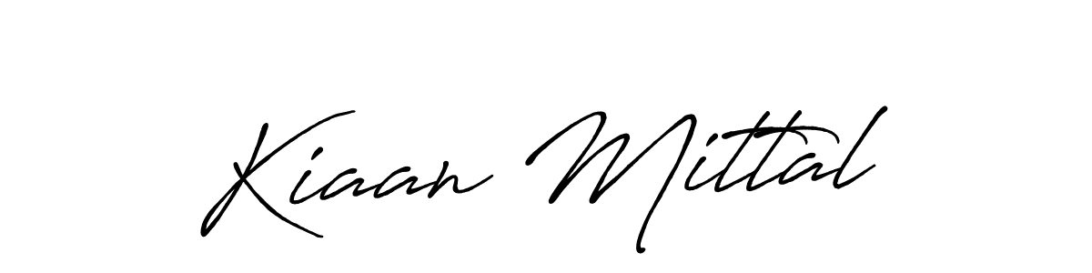 Also we have Kiaan Mittal name is the best signature style. Create professional handwritten signature collection using Antro_Vectra_Bolder autograph style. Kiaan Mittal signature style 7 images and pictures png