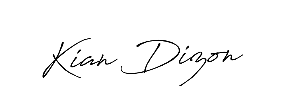 Make a beautiful signature design for name Kian Dizon. With this signature (Antro_Vectra_Bolder) style, you can create a handwritten signature for free. Kian Dizon signature style 7 images and pictures png