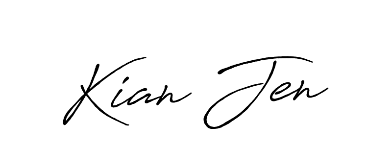 Create a beautiful signature design for name Kian Jen. With this signature (Antro_Vectra_Bolder) fonts, you can make a handwritten signature for free. Kian Jen signature style 7 images and pictures png