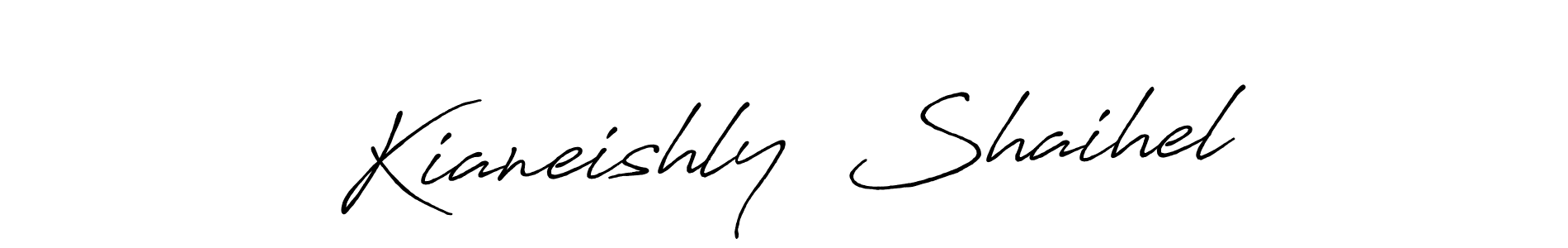 You can use this online signature creator to create a handwritten signature for the name Kianeishly  Shaihel. This is the best online autograph maker. Kianeishly  Shaihel signature style 7 images and pictures png
