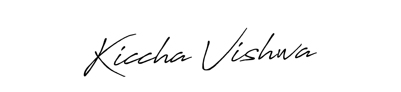 if you are searching for the best signature style for your name Kiccha Vishwa. so please give up your signature search. here we have designed multiple signature styles  using Antro_Vectra_Bolder. Kiccha Vishwa signature style 7 images and pictures png