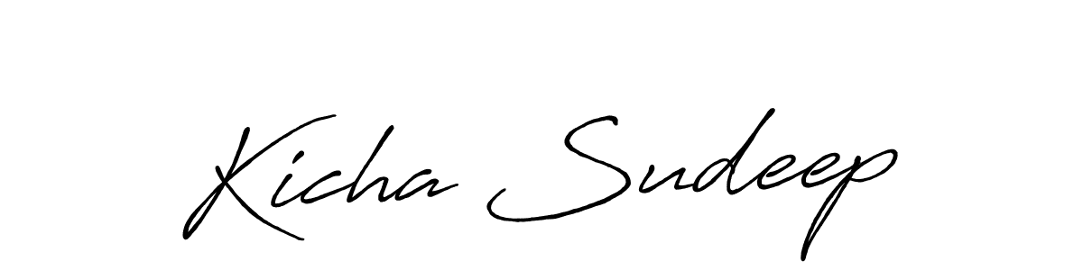 Create a beautiful signature design for name Kicha Sudeep. With this signature (Antro_Vectra_Bolder) fonts, you can make a handwritten signature for free. Kicha Sudeep signature style 7 images and pictures png