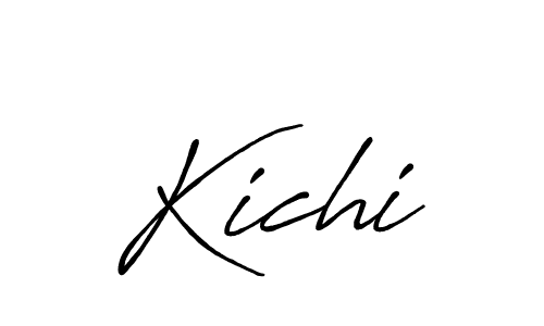 if you are searching for the best signature style for your name Kichi. so please give up your signature search. here we have designed multiple signature styles  using Antro_Vectra_Bolder. Kichi signature style 7 images and pictures png
