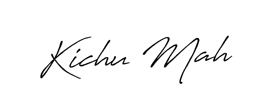 You should practise on your own different ways (Antro_Vectra_Bolder) to write your name (Kichu Mah) in signature. don't let someone else do it for you. Kichu Mah signature style 7 images and pictures png