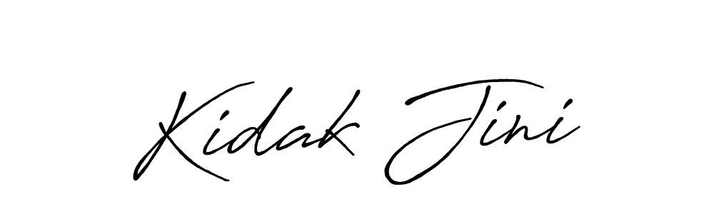 Use a signature maker to create a handwritten signature online. With this signature software, you can design (Antro_Vectra_Bolder) your own signature for name Kidak Jini. Kidak Jini signature style 7 images and pictures png