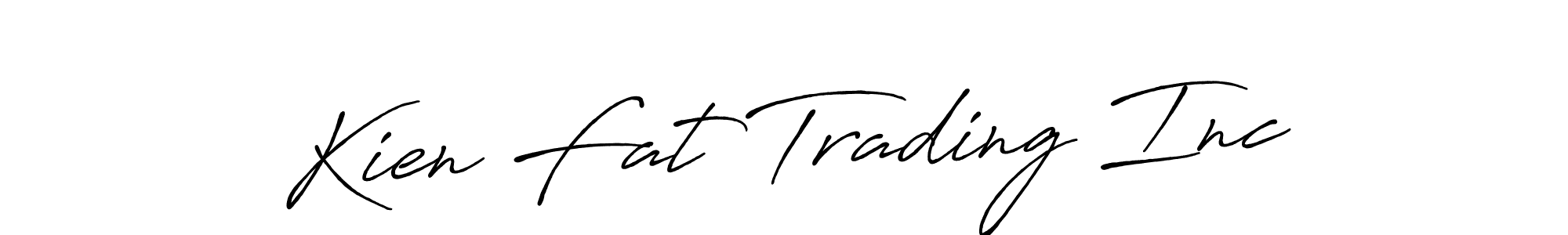 The best way (Antro_Vectra_Bolder) to make a short signature is to pick only two or three words in your name. The name Kien Fat Trading Inc include a total of six letters. For converting this name. Kien Fat Trading Inc signature style 7 images and pictures png