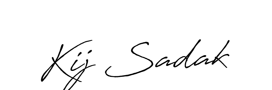 Kij Sadak stylish signature style. Best Handwritten Sign (Antro_Vectra_Bolder) for my name. Handwritten Signature Collection Ideas for my name Kij Sadak. Kij Sadak signature style 7 images and pictures png