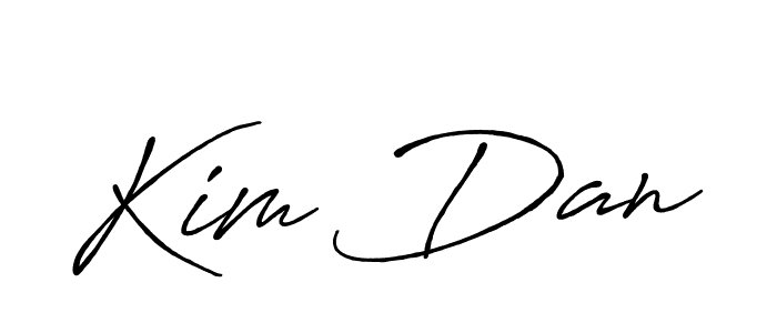 You should practise on your own different ways (Antro_Vectra_Bolder) to write your name (Kim Dan) in signature. don't let someone else do it for you. Kim Dan signature style 7 images and pictures png