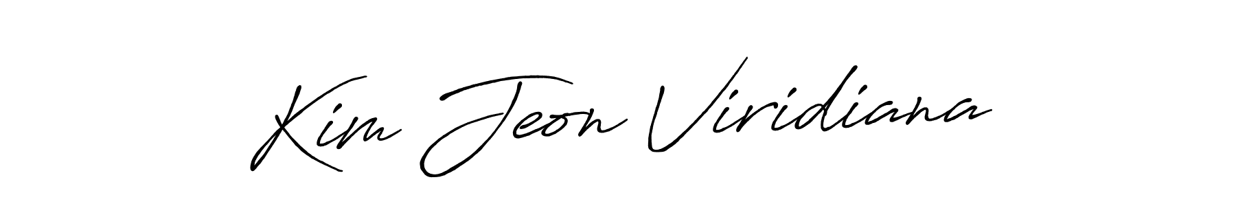 Kim Jeon Viridiana stylish signature style. Best Handwritten Sign (Antro_Vectra_Bolder) for my name. Handwritten Signature Collection Ideas for my name Kim Jeon Viridiana. Kim Jeon Viridiana signature style 7 images and pictures png