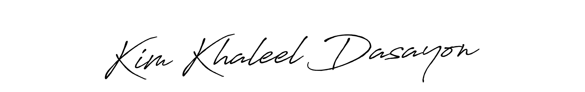 Make a beautiful signature design for name Kim Khaleel Dasayon. With this signature (Antro_Vectra_Bolder) style, you can create a handwritten signature for free. Kim Khaleel Dasayon signature style 7 images and pictures png