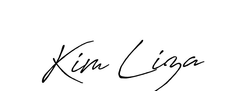 Similarly Antro_Vectra_Bolder is the best handwritten signature design. Signature creator online .You can use it as an online autograph creator for name Kim Liza. Kim Liza signature style 7 images and pictures png