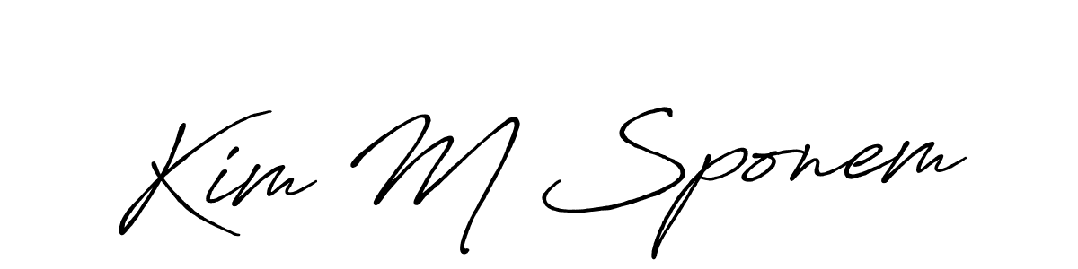 You should practise on your own different ways (Antro_Vectra_Bolder) to write your name (Kim M Sponem) in signature. don't let someone else do it for you. Kim M Sponem signature style 7 images and pictures png