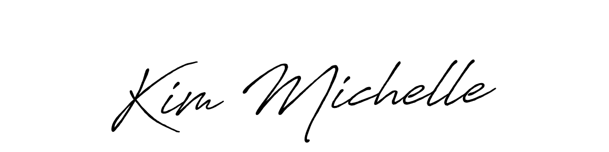 Design your own signature with our free online signature maker. With this signature software, you can create a handwritten (Antro_Vectra_Bolder) signature for name Kim Michelle. Kim Michelle signature style 7 images and pictures png