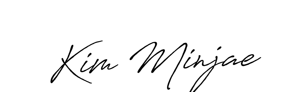 Kim Minjae stylish signature style. Best Handwritten Sign (Antro_Vectra_Bolder) for my name. Handwritten Signature Collection Ideas for my name Kim Minjae. Kim Minjae signature style 7 images and pictures png