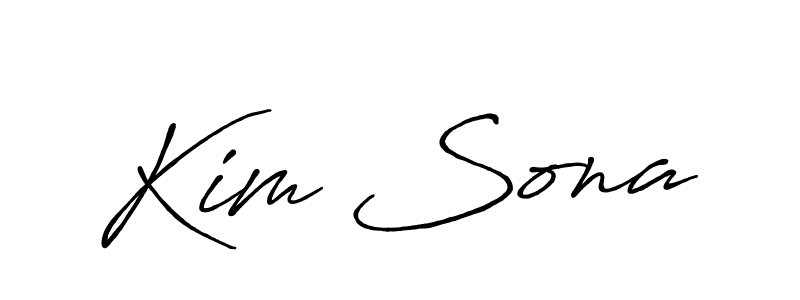 Kim Sona stylish signature style. Best Handwritten Sign (Antro_Vectra_Bolder) for my name. Handwritten Signature Collection Ideas for my name Kim Sona. Kim Sona signature style 7 images and pictures png