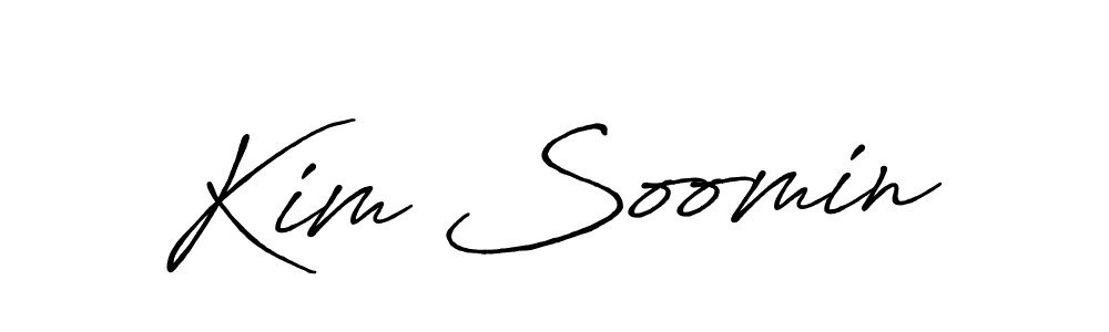 How to make Kim Soomin name signature. Use Antro_Vectra_Bolder style for creating short signs online. This is the latest handwritten sign. Kim Soomin signature style 7 images and pictures png