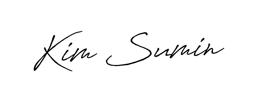 Similarly Antro_Vectra_Bolder is the best handwritten signature design. Signature creator online .You can use it as an online autograph creator for name Kim Sumin. Kim Sumin signature style 7 images and pictures png