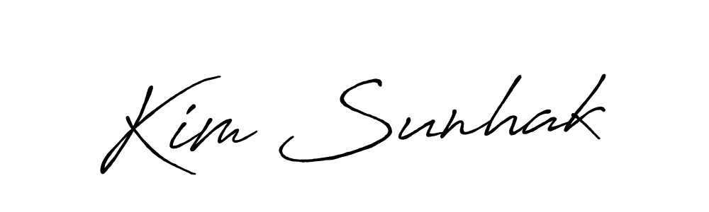 Similarly Antro_Vectra_Bolder is the best handwritten signature design. Signature creator online .You can use it as an online autograph creator for name Kim Sunhak. Kim Sunhak signature style 7 images and pictures png