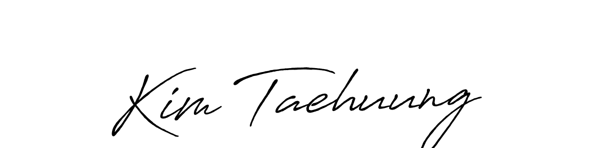 How to make Kim Taehuung name signature. Use Antro_Vectra_Bolder style for creating short signs online. This is the latest handwritten sign. Kim Taehuung signature style 7 images and pictures png