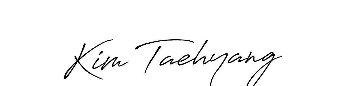 How to make Kim Taehyang name signature. Use Antro_Vectra_Bolder style for creating short signs online. This is the latest handwritten sign. Kim Taehyang signature style 7 images and pictures png