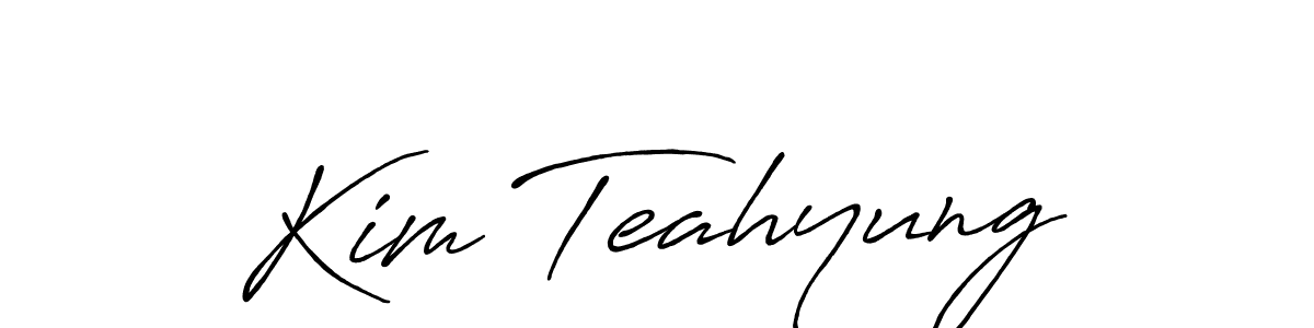 Similarly Antro_Vectra_Bolder is the best handwritten signature design. Signature creator online .You can use it as an online autograph creator for name Kim Teahyung. Kim Teahyung signature style 7 images and pictures png
