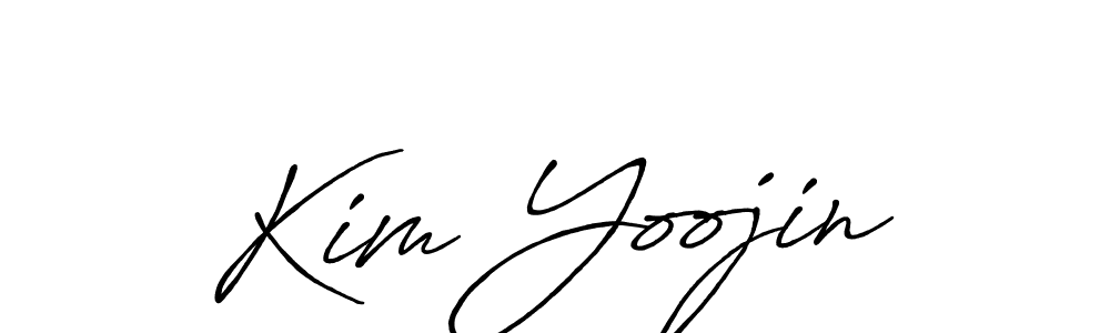 How to make Kim Yoojin name signature. Use Antro_Vectra_Bolder style for creating short signs online. This is the latest handwritten sign. Kim Yoojin signature style 7 images and pictures png