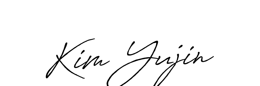 Similarly Antro_Vectra_Bolder is the best handwritten signature design. Signature creator online .You can use it as an online autograph creator for name Kim Yujin. Kim Yujin signature style 7 images and pictures png