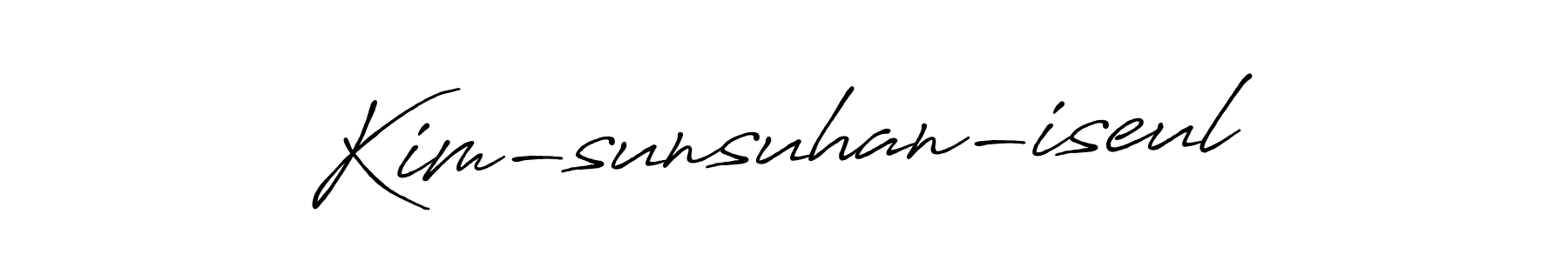 How to make Kim-sunsuhan-iseul name signature. Use Antro_Vectra_Bolder style for creating short signs online. This is the latest handwritten sign. Kim-sunsuhan-iseul signature style 7 images and pictures png