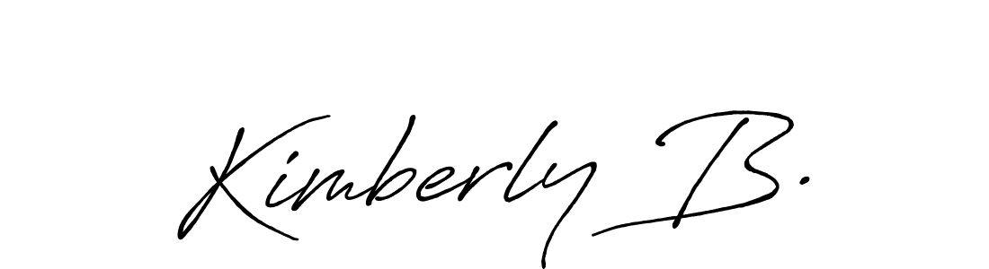 You should practise on your own different ways (Antro_Vectra_Bolder) to write your name (Kimberly B.) in signature. don't let someone else do it for you. Kimberly B. signature style 7 images and pictures png