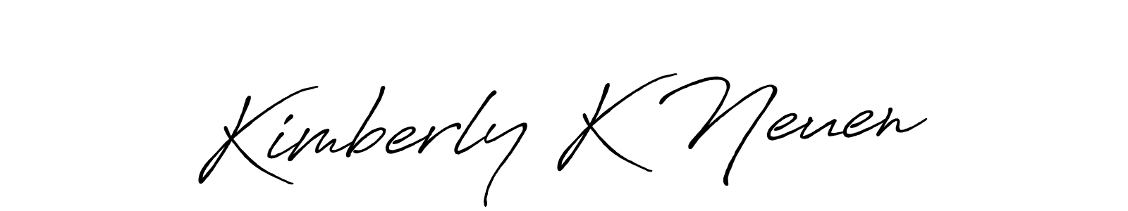 Make a beautiful signature design for name Kimberly K Neuen. With this signature (Antro_Vectra_Bolder) style, you can create a handwritten signature for free. Kimberly K Neuen signature style 7 images and pictures png